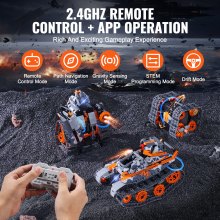 VEVOR Jouets de Construction STEM Voiture Robot Télécommandé Enfants 5 en 1 App