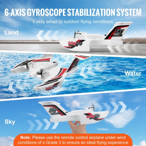Avion télécommandé YOSOO - Planeur RC 2,4 GHz avec lumière LED - Blanc