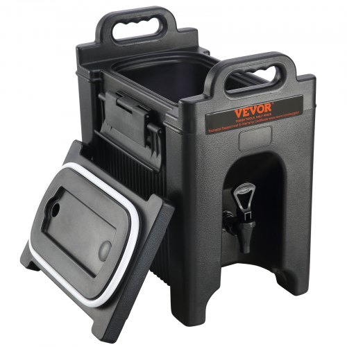 VEVOR Distributeur de Boissons Isotherme 19 L, Fontaine a Eau Chaude et Froide Non Electrique avec Robinet et Poignee, Conteneur Isotherme de Qualite Alimentaire, pour Camping, Restauration, Marron