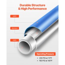 VEVOR Kit Conduite de Compresseur d'Air Tuyauterie d'Air Bleu 91,44 m x 19,05 mm