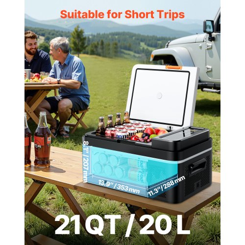FOHERE Glacière à Compresseur, 15L Mini Réfrigérateur et