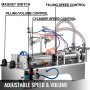 Vevor Pneumatique Liquide Machine Remplissage Automatique, Double Buse 50-500 Ml