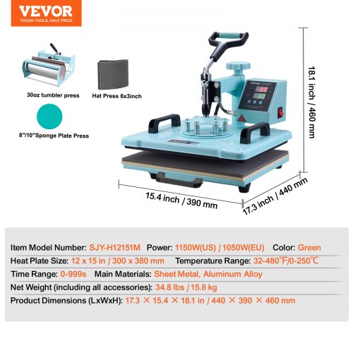 Presse à Chaud 30,5 X 38,1 Cm 6 En 1 - Machine De Sublimation à