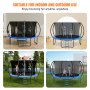 VEVOR Trampoline Extérieur Intérieur 3,7 m Trampoline pour Enfants Charge Maximale 180 kg avec Filet de Sécurité à 360° Couverture de Mousse Épaisse Facile à Installer pour Parc de Loisir Arrière-Cour