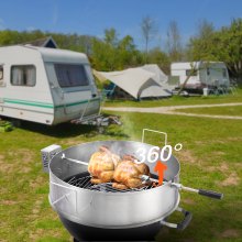 VEVOR Kit de Rôtissoire Électrique Tournebroche avec Moteur pour Barbecue 56 cm