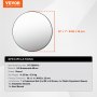 VEVOR Miroir Mural Rond Diamètre 76,2 cm avec Contours en Alliage d'Aluminium