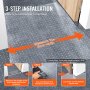 Protecteur de tapis VEVOR pour animaux de compagnie avec guide d'installation en 3 étapes : mesurer, couper et poser.