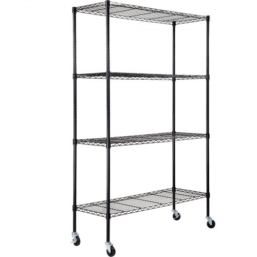 GIANTEX Étagère de rangement industrielle à 4 niveaux avec cadre en métal et dispositif anti-basculement, étagère d'exposition polyvalente pour chambre à coucher, salon, bureau à domicile