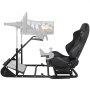 VEVOR Support De Volant Simulateur de Conduite RS6 Racing Simulator Cab GtaF avec Support Ecran Triple ou Simple Argent avec Siège de Jeu Simulateur