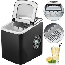 Machine à glaçons portative 12KG(26LB) par 24 heures 2 Cubes Paneau LCD Avec Cuillère à glace