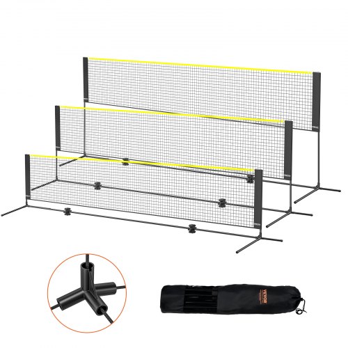 Filet De Badminton/volley Pliable - Portable, Réglable - Pour Tennis, Pickleball - 6,7 X 0,91 M - Installation Facile - 8