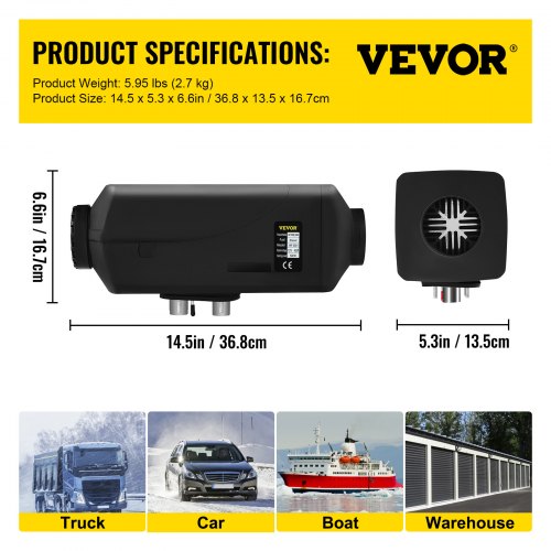 Appareil De Chauffage Autonome Chauffage à Air Diesel , Chauffage Diesel Tout-en-un 12 V 8 KW Avec Télécommande Et écran Vevor Chauffage Diesel 12v 8kw