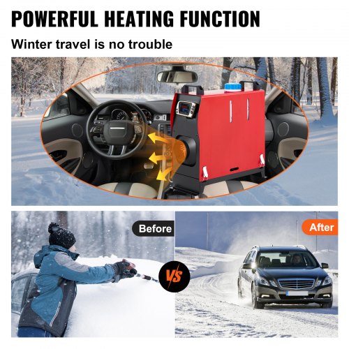 VEVOR Réchauffeur d'air diesel 12v 5kw Réchauffeur de voiture d'air (Avec écran LCD ) Préchauffage du moteur de la voiture garée dans un environnement froid en hiver