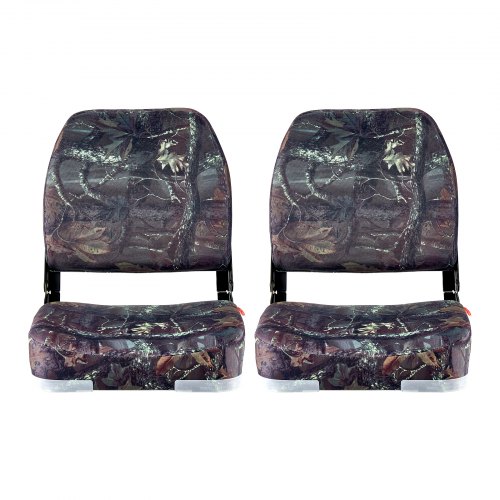 VEVOR Siège Bateau Dossier Bas – 2 Pièces, Pliable, Mousse épaisse, Tissu PU, Cadre PP, Camouflage – Pour Pêche, Yacht, Bateau