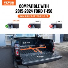 VEVOR Couvre-Benne à 3 Volets Couvre-Tonneau pour Ford F-150 2015-2024 avec LED