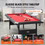 Table de billard VEVOR au design noir et rouge, taille 7 pieds, parfaite pour la maison, l'entreprise, la salle de jeux, l'appartement.