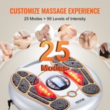 VEVOR Stimulateur de Circulation Masseur Pieds EMS TENS 25 Modes 99 Intensités