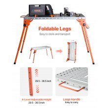 VEVOR Table de Soudure Établi de Soudage Réglable 4 Niveaux 533x1118 mm 226 kg