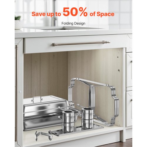 VEVOR Chauffe-Plat 6 Bacs 7,5 L Inox - Réchaud Buffet Pour Événements Et Traiteur