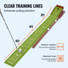 VEVOR Tapis de putting de golf vert pour l'entraînement d'intérieur avec 1 trou