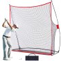 VEVOR Filet d'Entraînement au Golf 214x239 cm, Champ de Conduite Personnel pour Une Utilisation Intérieure ou Extérieure, avec Cadre en Fibre de Verre Solide et Sac de Transport, Matériels de Golf