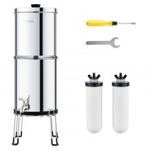 VEVOR Système de Filtration d'Eau par Gravité 8,5 L 2 Filtres à Eau et Support