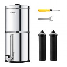 VEVOR Système de Filtration d'Eau par Gravité 8,5 L en Inox 2 Filtres à Charbon