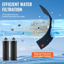 VEVOR 2PCs Filtre à Charbon Actif pour Système de Filtration d’Eau par Gravité