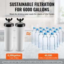 VEVOR Filtre à Eau pour Système de Filtration d’Eau par Gravité 2PCs Blanc