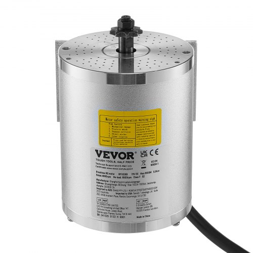 Moteur Électrique Sans Balais VEVOR 3000W - 72V 4900 Tr/min - Pour Kart/Vélo/Scooter