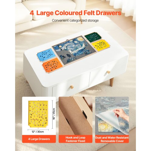 Planche de Puzzle 1500 Pièces, Table de Puzzle en Bois 865 x 635 mm, Plateau Casse-Tête Rotatif à 360° et Portable, avec 5 Tiroirs et Couverture Utile, Accessoire pour Amateurs de Planche de Puzzle 1500 Pièces, Table de Puzzle en Bois 865 x 635 mm, Plateau Casse-Tête Rotatif à 360° et Portable, avec 5 Tiroirs et Couverture Utile, Accessoire pour Amateurs de