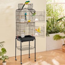 VEVOR Grande Cage à Oiseaux Métal sur Roulettes 151 cm pour Perruches Perroquet