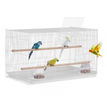 VEVOR Petite Cage à Oiseaux en Métal 455 mm pour Perruches Calopsittes Blanc