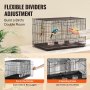 VEVOR Petite Cage à Oiseaux en Métal 465 mm pour Perruches avec Séparateur Noir