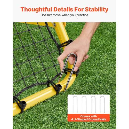 VEVOR Filet De Rebond De Football Portable 101,6 X 89,9 X 94 Cm - Rebondisseur Réglable Pour Entraînement Tous Âges