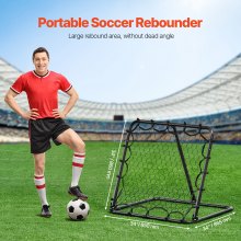 VEVOR Filet de rebond rebondisseur de football portable 86,3 x 86,3 cm en fer