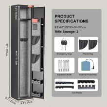 VEVOR Armoire à 3 fusils coffre-fort clavier numérique verrouillage 4 pistolets