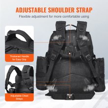 VEVOR Sac à dos tactique militaire avec design Molle et 3 compartiments 45 L