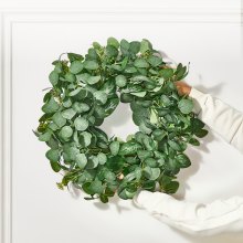 VEVOR Couronne décorative artificielle verte 66,04 cm avec feuilles d'eucalyptus