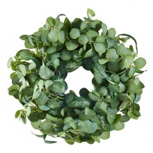 VEVOR Couronne décorative artificielle verte 66,04 cm avec feuilles d'eucalyptus