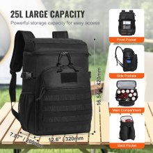 VEVOR Sac isotherme tactique sac à lunch isolé avec Molle et multi-poches 25 L