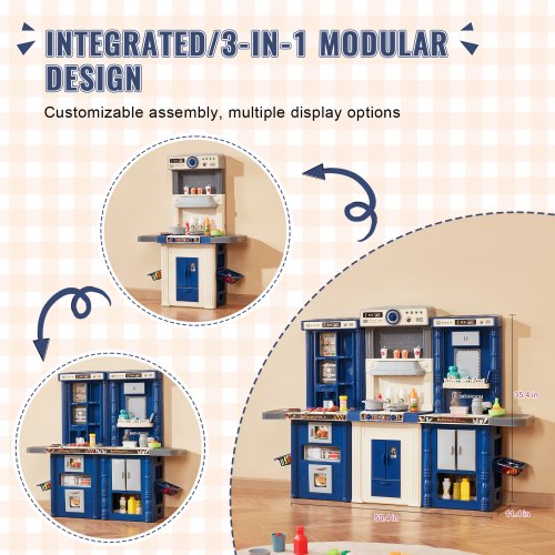 VEVOR Cuisine de boue pour enfants, 102 cm, ensemble cuisine en bois avec accessoires, jeu d