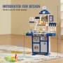 VEVOR Ensemble cuisine pour enfants jouet de simulation 48PCS accessoires bleu