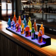 VEVOR Présentoir à Bouteilles Lumineux Étagère à Vins 2 Niveaux 182,8 cm Bar