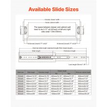 VEVOR Glissière de tiroir à extension complète 950 mm 113,4 kg roulement billes