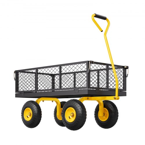 Chariot De Jardin VEVOR 900 Lbs - Pneus 10 Pouces, Côtés Amovibles, Jaune/noir