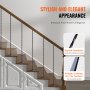 VEVOR Balustres en métal pour escalier 1122 mm barres rampe décoratives en acier galvanisé, lot de 10 barreaux de sécurité style torsions creuses avec chaussures, vis pour rampe d'escalier en spirale