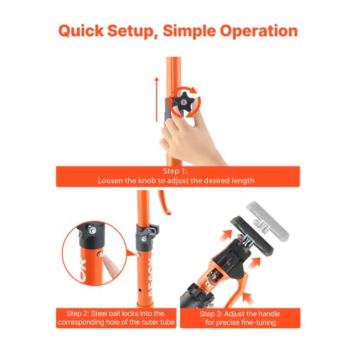 Vibeo Etai Telescopique Poteau de Support Réglable, Cric D'armoire pour L'installation D'armoires, Les Poteaux de Support Télescopiques Vont de 60 Cm à 110 Cm, Capacité de 60 Kg(4pcs