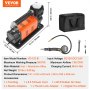 VEVOR Compresseur d'air portable 12 V gonfleur pneu voiture 200 L/min 10,3 bar