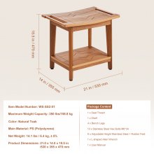 VEVOR Banc de douche en bois de poly tabouret de douche 530 x 355 x 470 mm salon